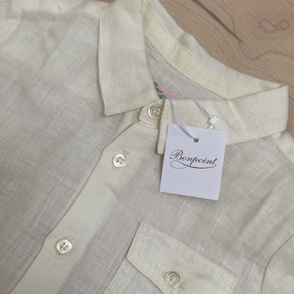 Bonpoint boys white linen dress shirt & cotton pants - Picture 10 of 16